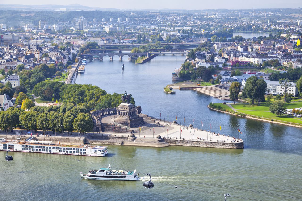 Koblenz: Zusammenfluss von Rhein und Mosel